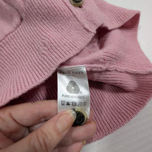 WoolOvers Pink Cardigan 100% Pure New Wool Womens Small ** - Picture 7 of 9